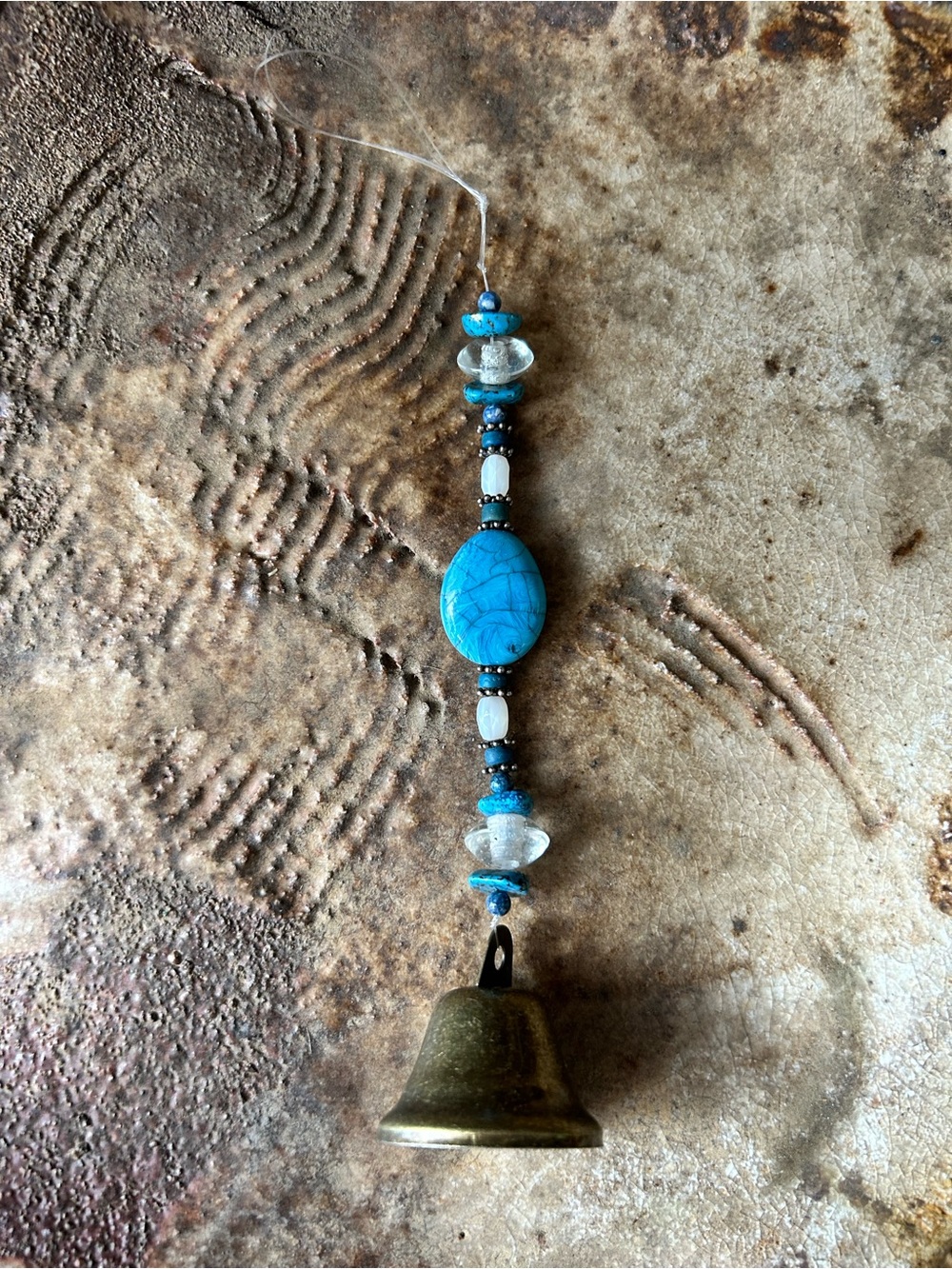 Handmade Turquoise Stone Bronze Bell Chime